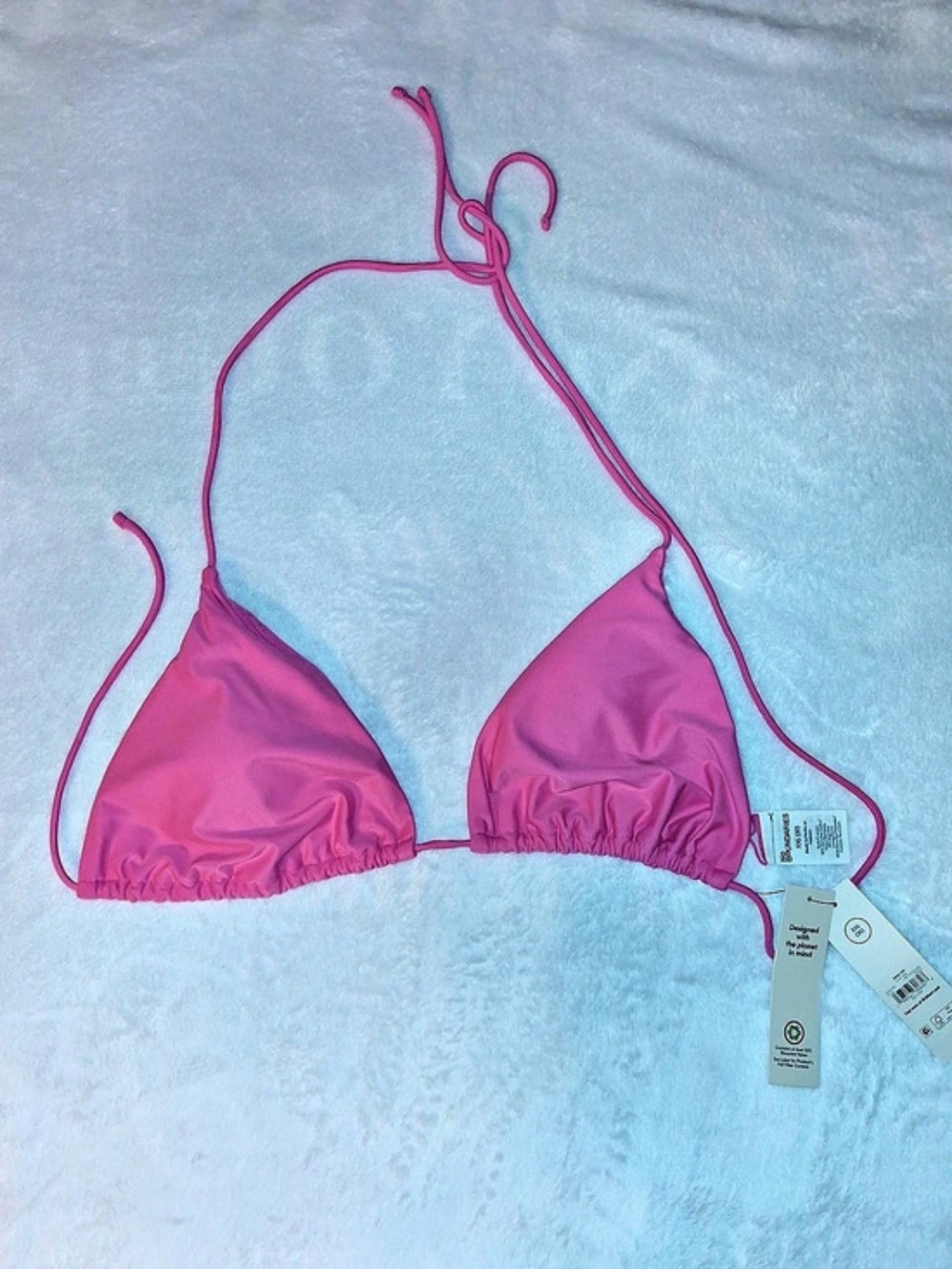 No Boundaries Triangle Bikini Top Pink XXL